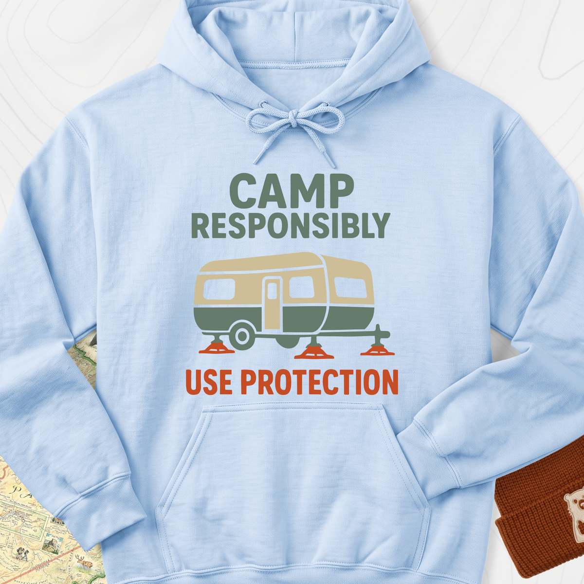 Camp Responsibly Hoodie - Light Blue