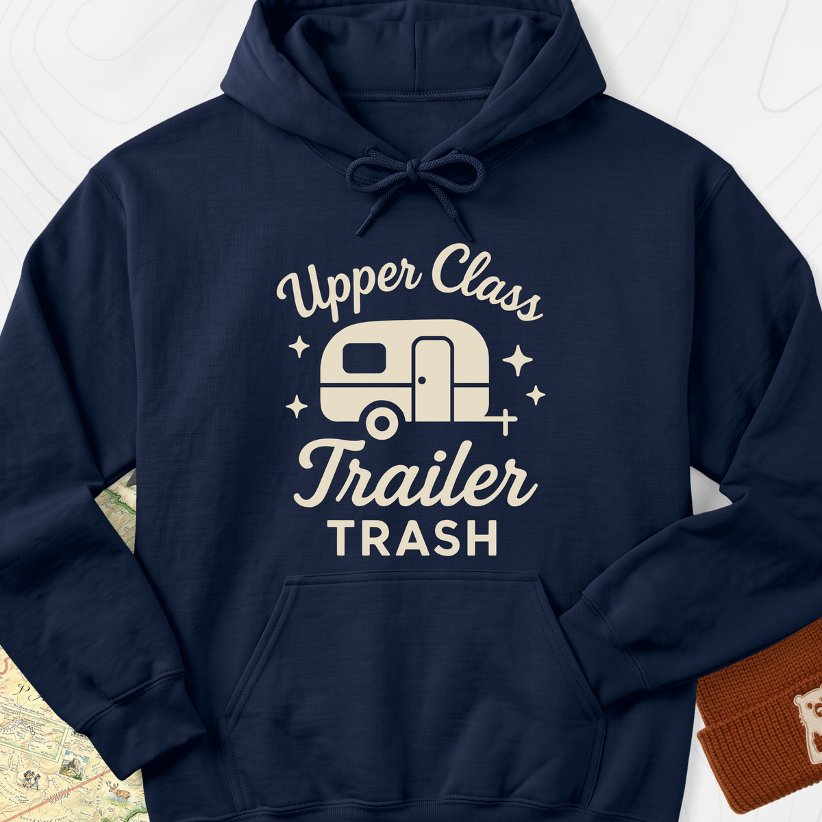 Upper Class Trailer Trash Hoodie - Navy