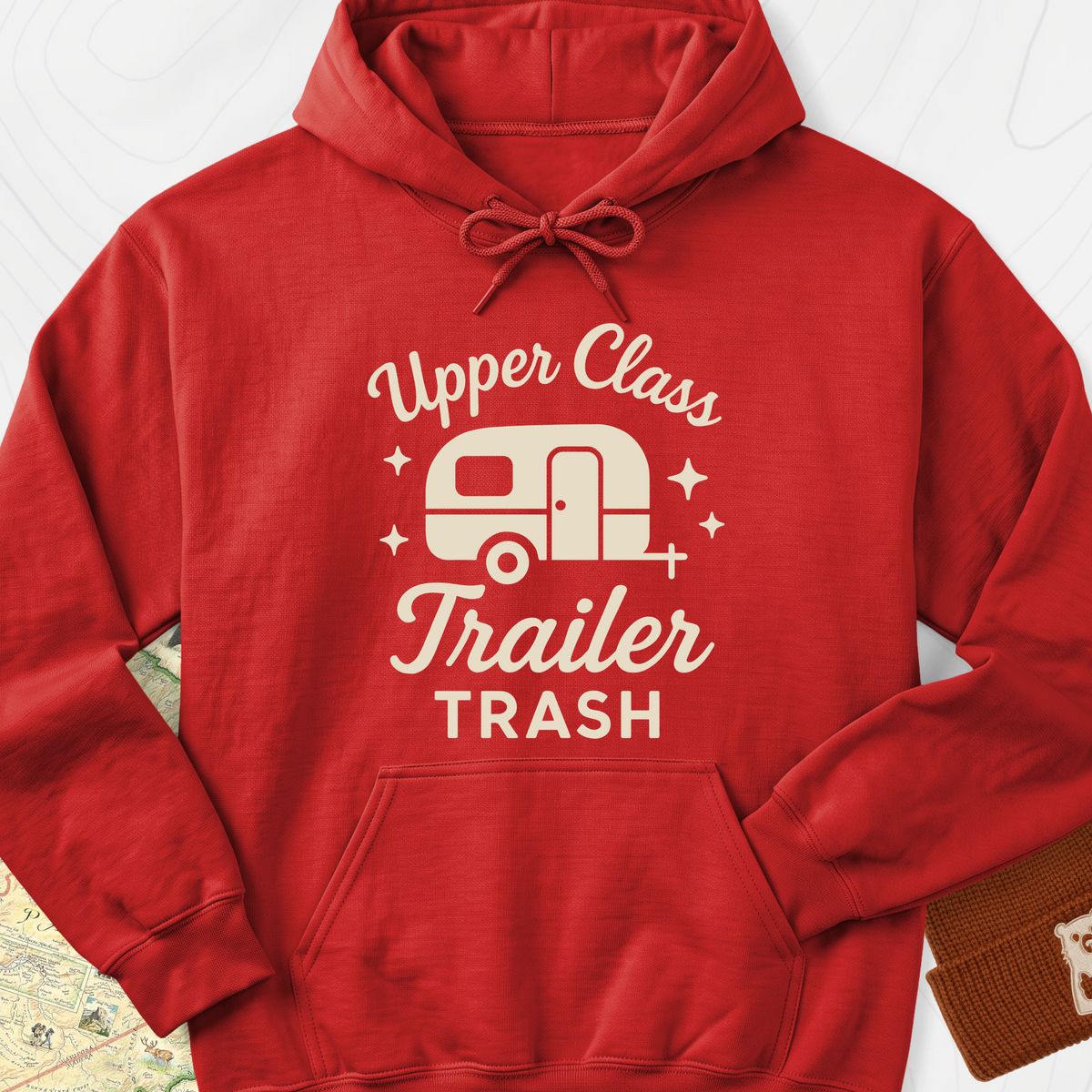 Upper Class Trailer Trash Hoodie - Red