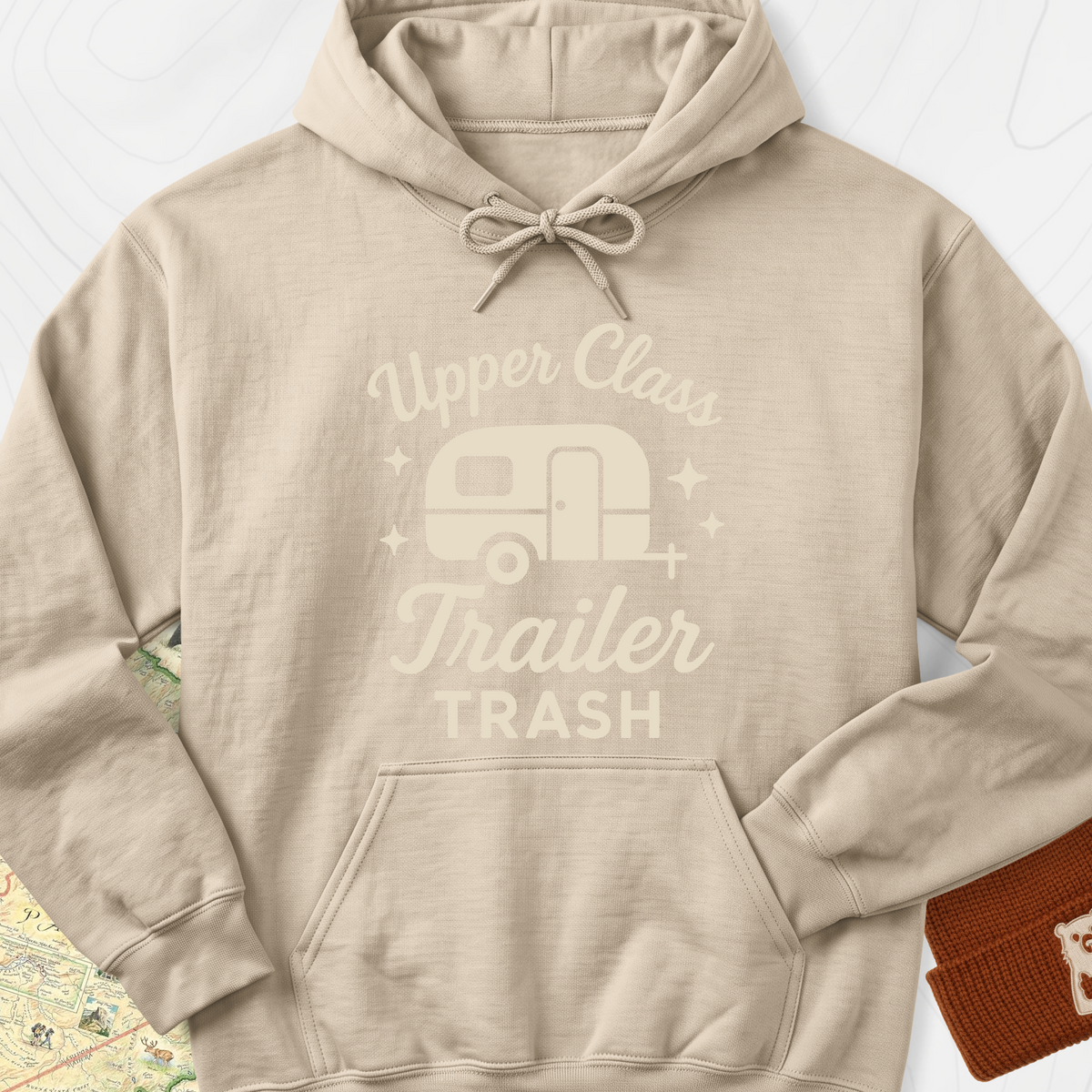 Upper Class Trailer Trash Hoodie - Sand
