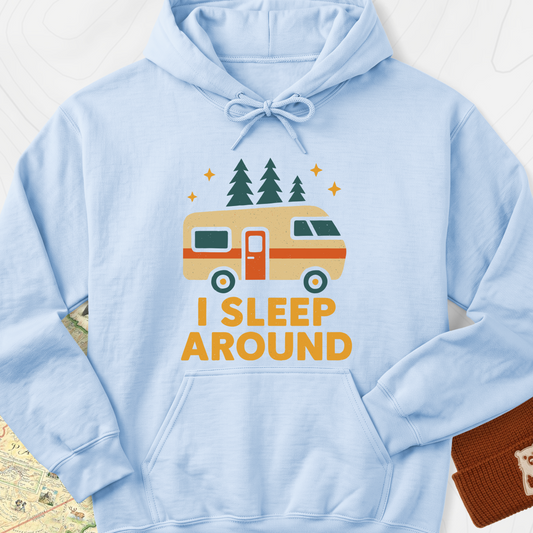 I Sleep Around Hoodie - Light Blue