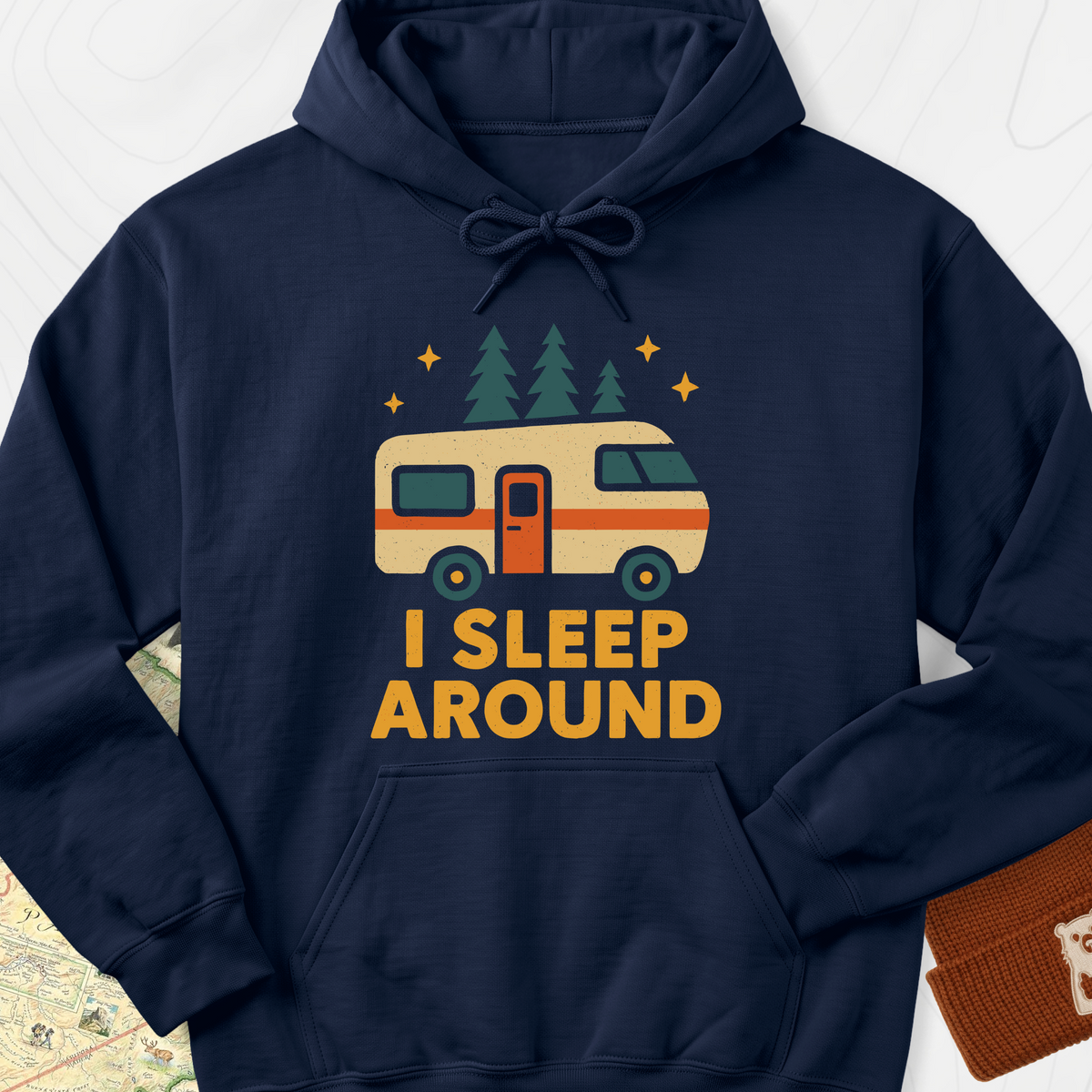 I Sleep Around Hoodie - Navy