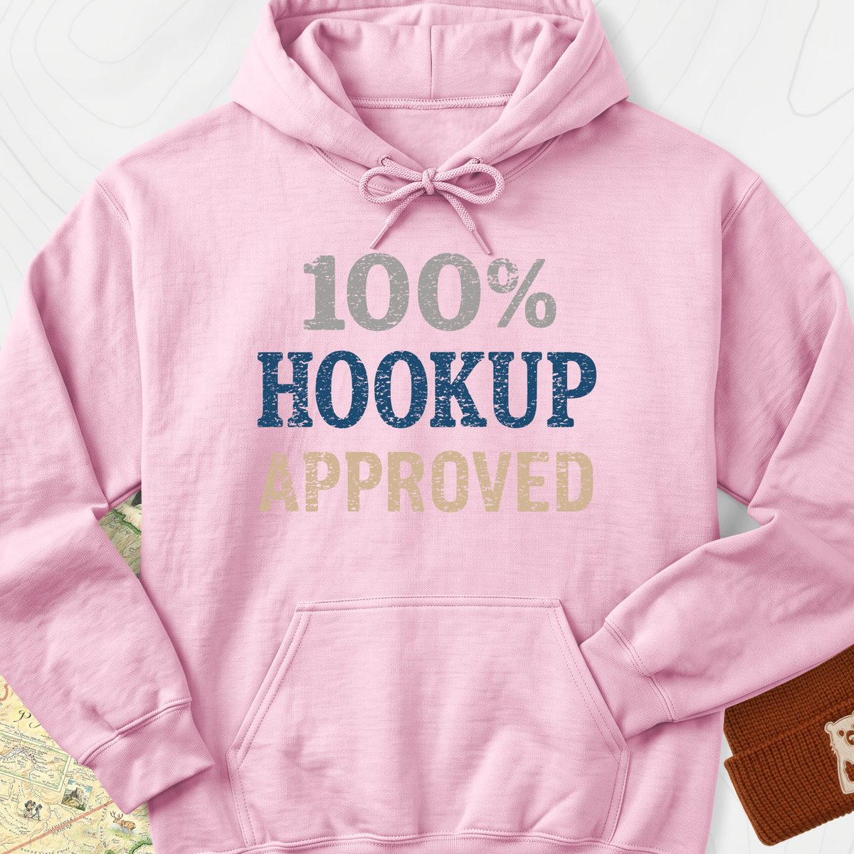 Hookup Approved Hoodie - Light Pink