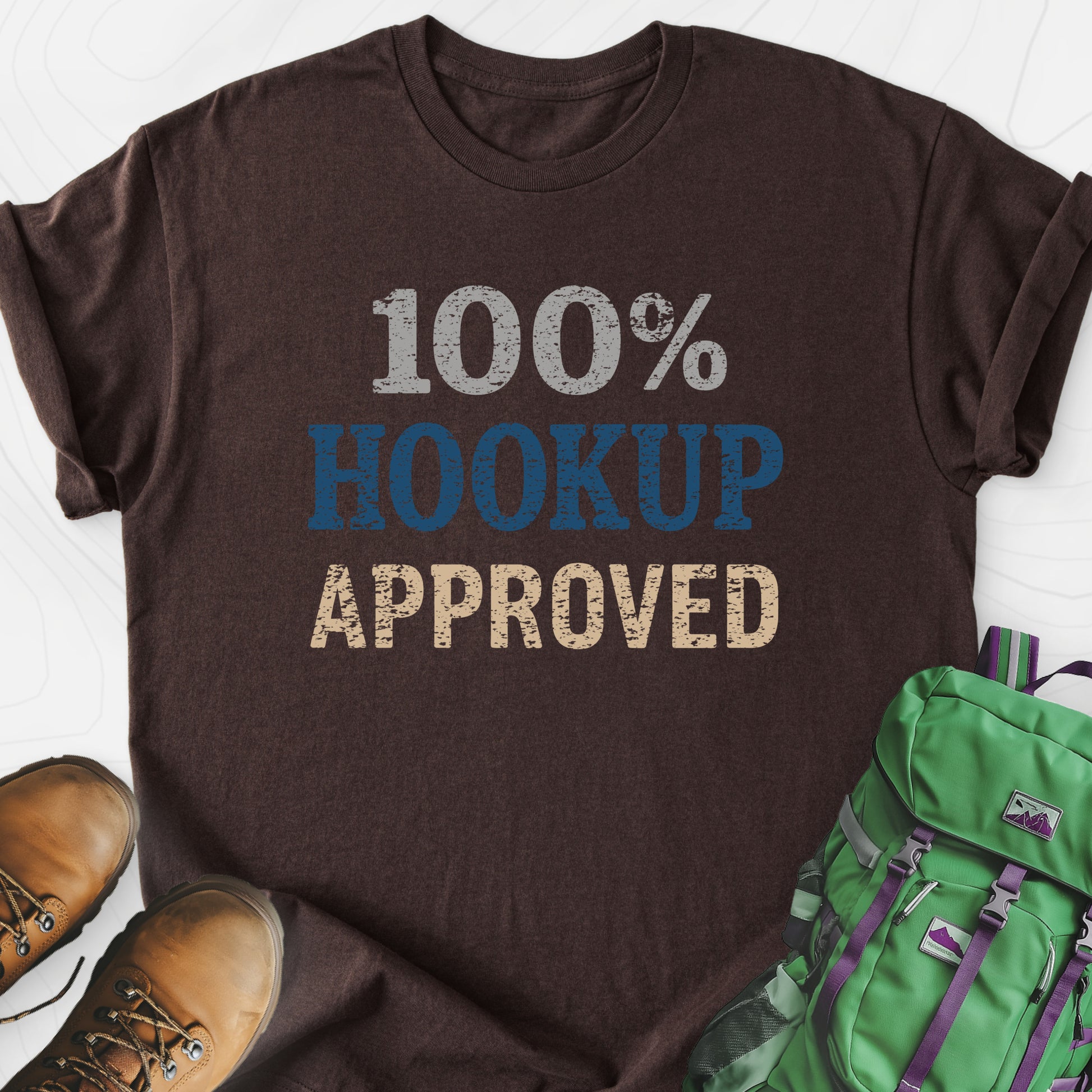 Hookup Approved Dark Chocolate front print lightweight T-shirt