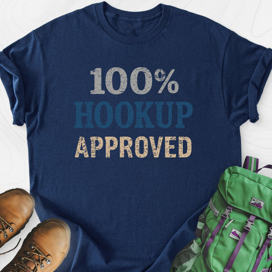 Hookup Approved Navy front print lightweight T-shirt