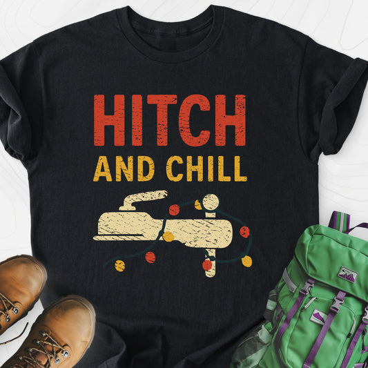 Hitch and Chill Black front print lightweight T-shirt