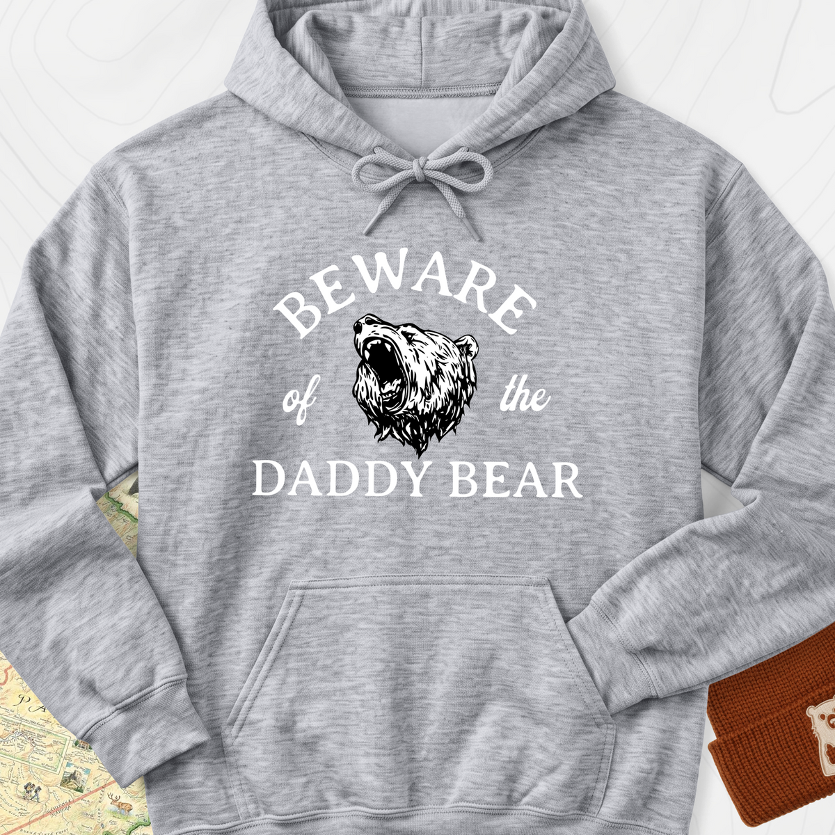 Beware of the Daddy Bear Hoodie - Sport Grey