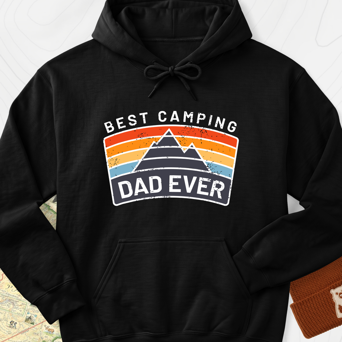 Best Camping Dad Ever Hoodie - Black