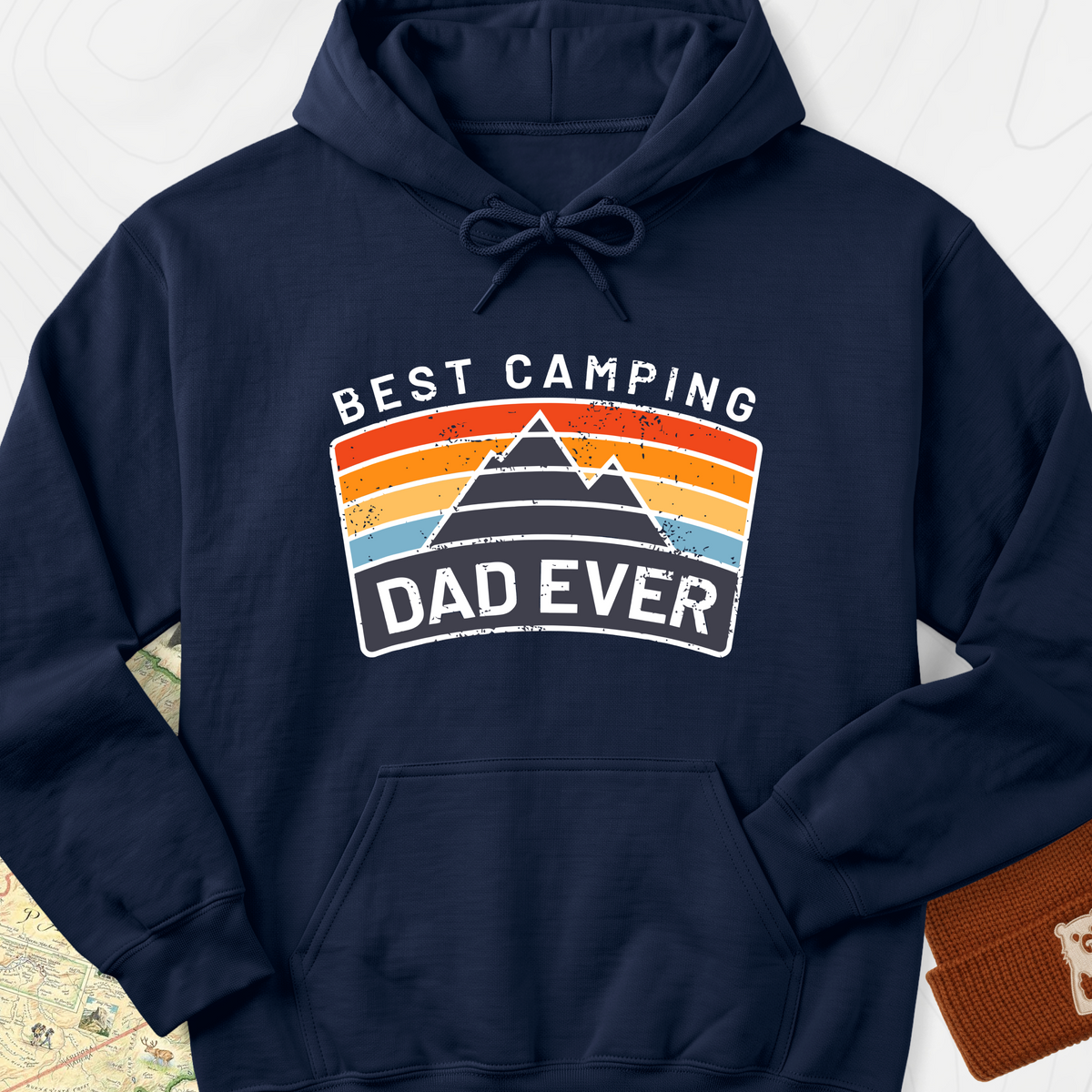 Best Camping Dad Ever Hoodie - Navy