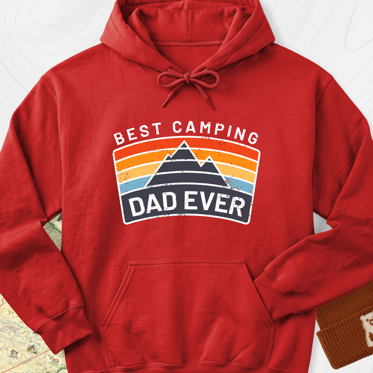 Best Camping Dad Ever Hoodie - Red