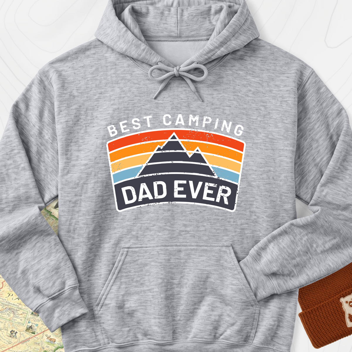 Best Camping Dad Ever Hoodie - Sport Grey