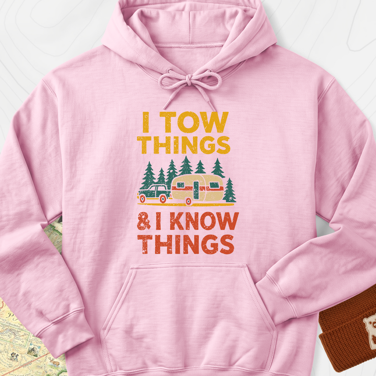 I Tow Things, I Know Things Hoodie - Light Pink