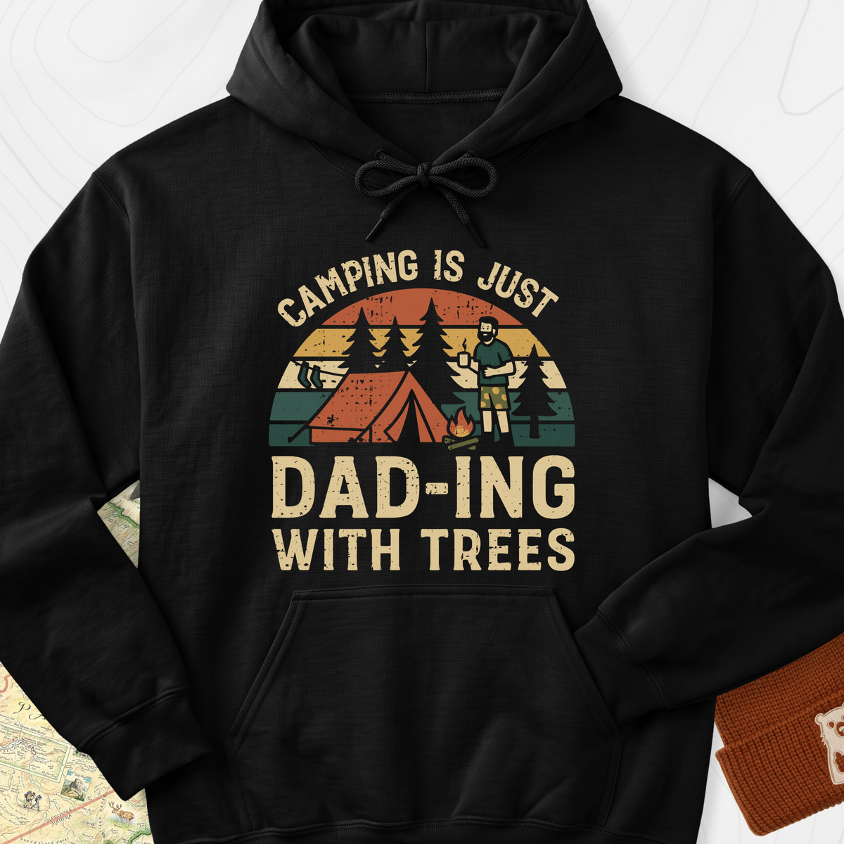 Dad-ing With Trees Hoodie - Black
