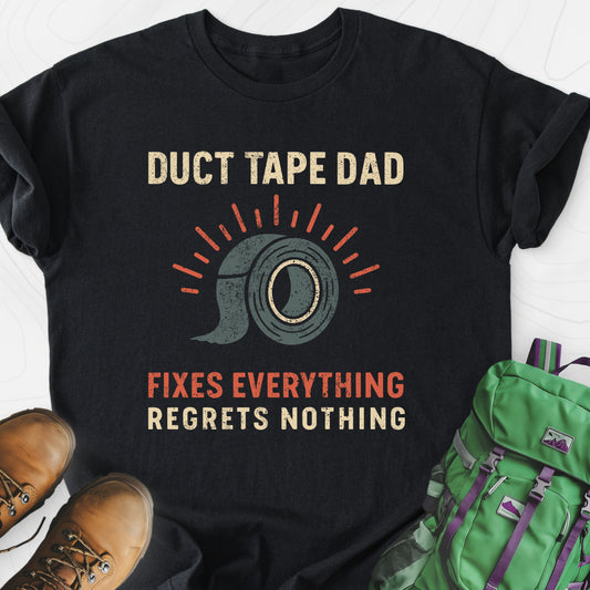 Duct Tape Dad Black front print lightweight T-shirt
