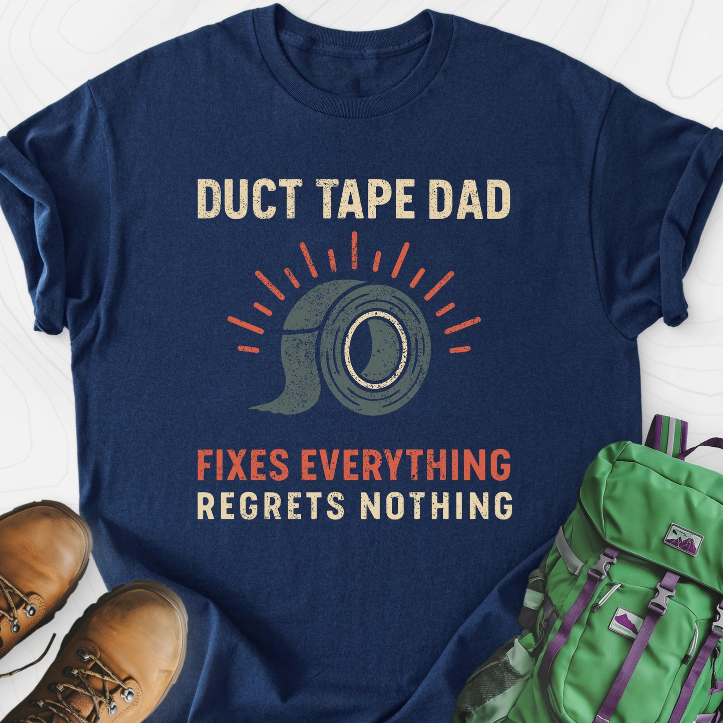 Duct Tape Dad Navy front print lightweight T-shirt