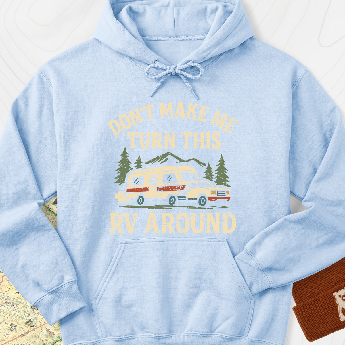 Turn This RV Around Hoodie - Light Blue