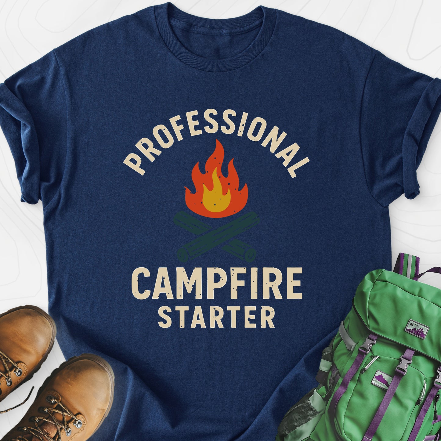 Campfire Pro Navy front print lightweight T-shirt