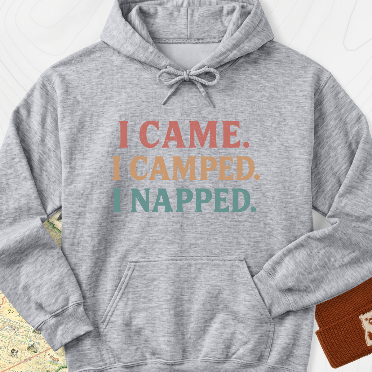 I Came, I Camped, I Napped Hoodie - Sport Grey