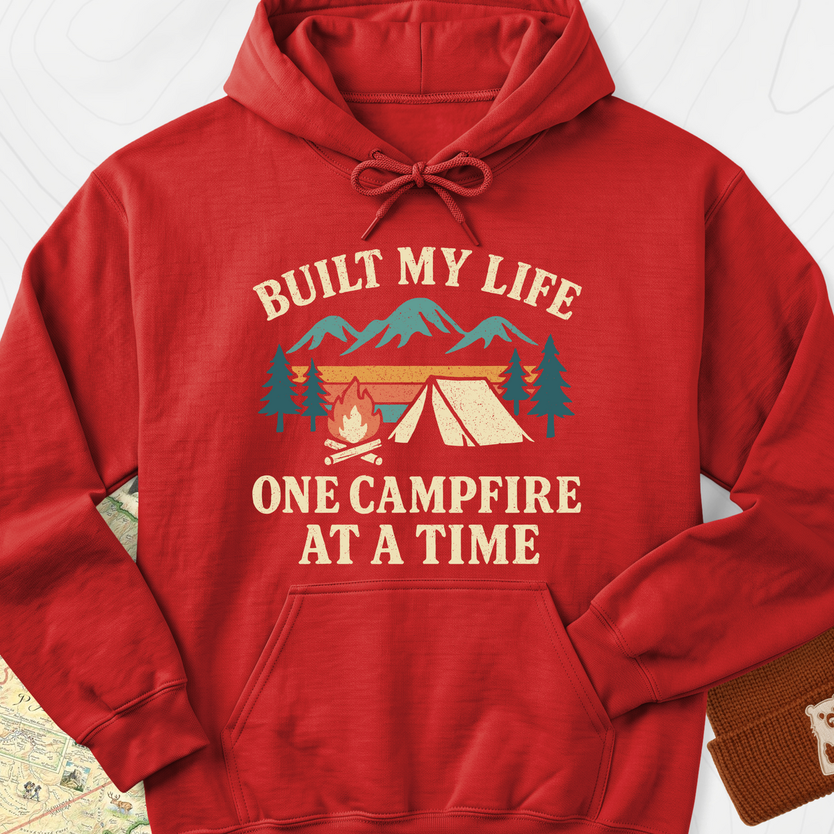 One Campfire at a Time Hoodie - Red