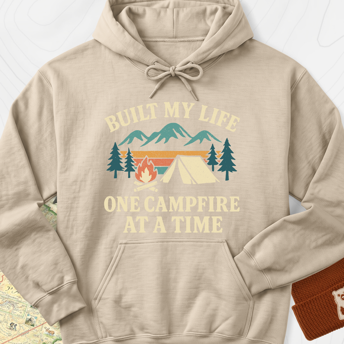 One Campfire at a Time Hoodie - Sand