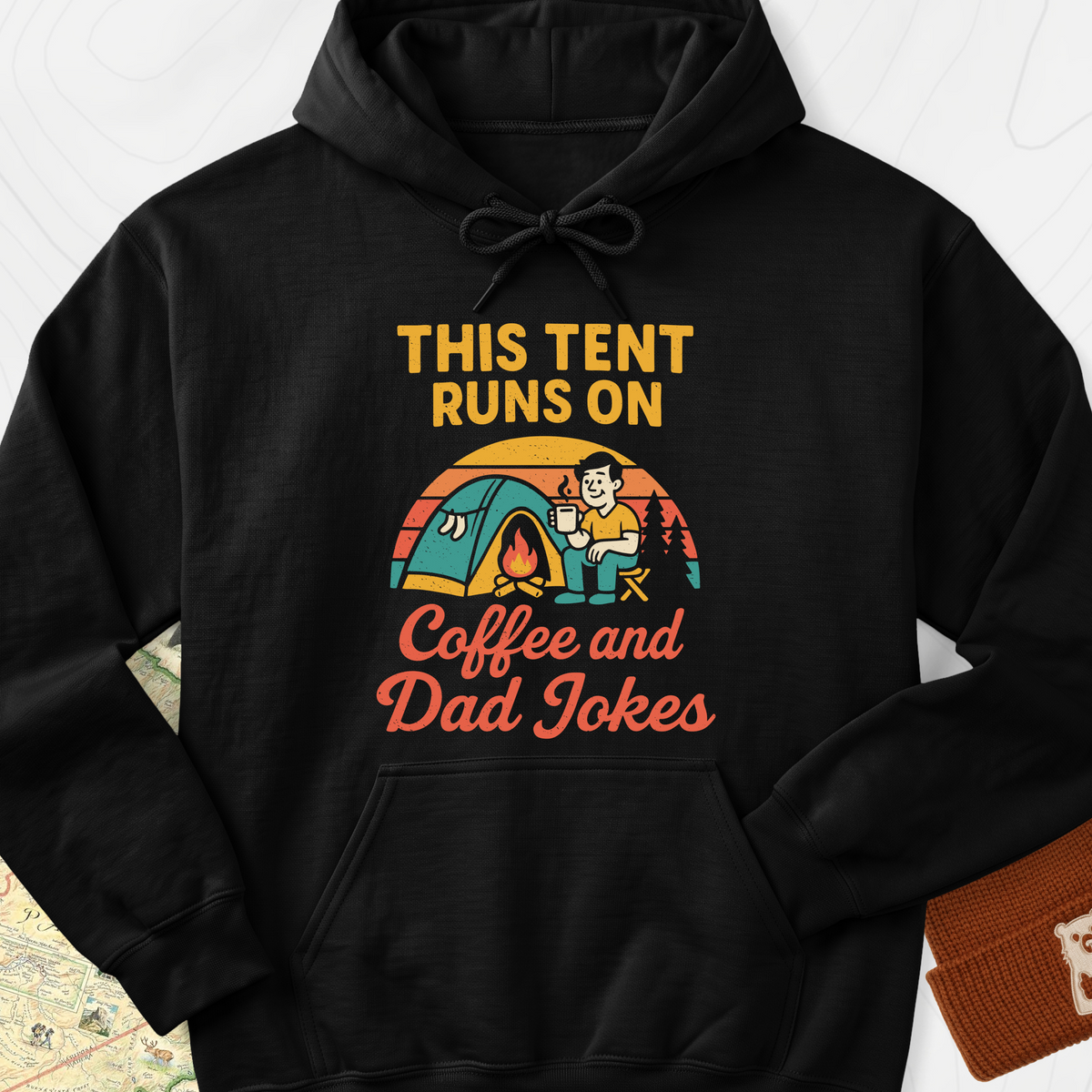This Tent Runs on Dad Jokes Hoodie - Black