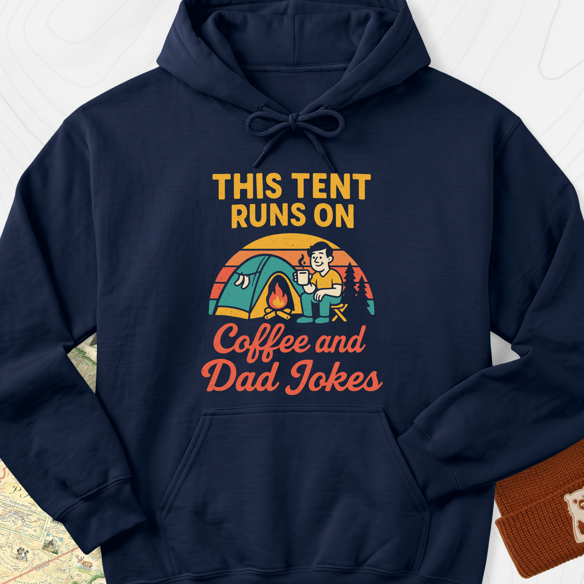This Tent Runs on Dad Jokes Hoodie - Navy
