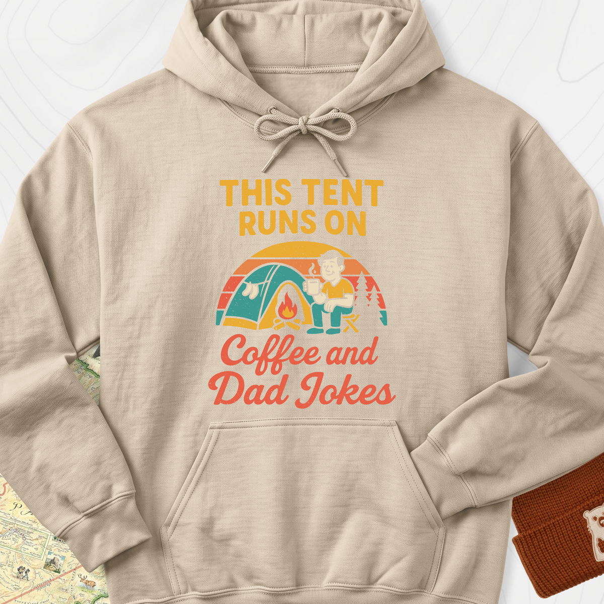 This Tent Runs on Dad Jokes Hoodie - Sand