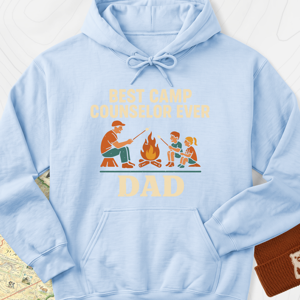 Camp Counselor Dad Hoodie - Light Blue
