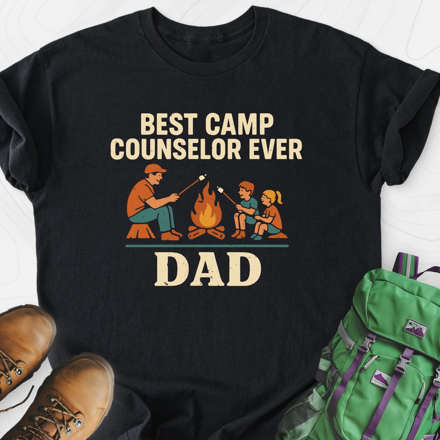 Camp Counselor Dad Black front print lightweight T-shirt