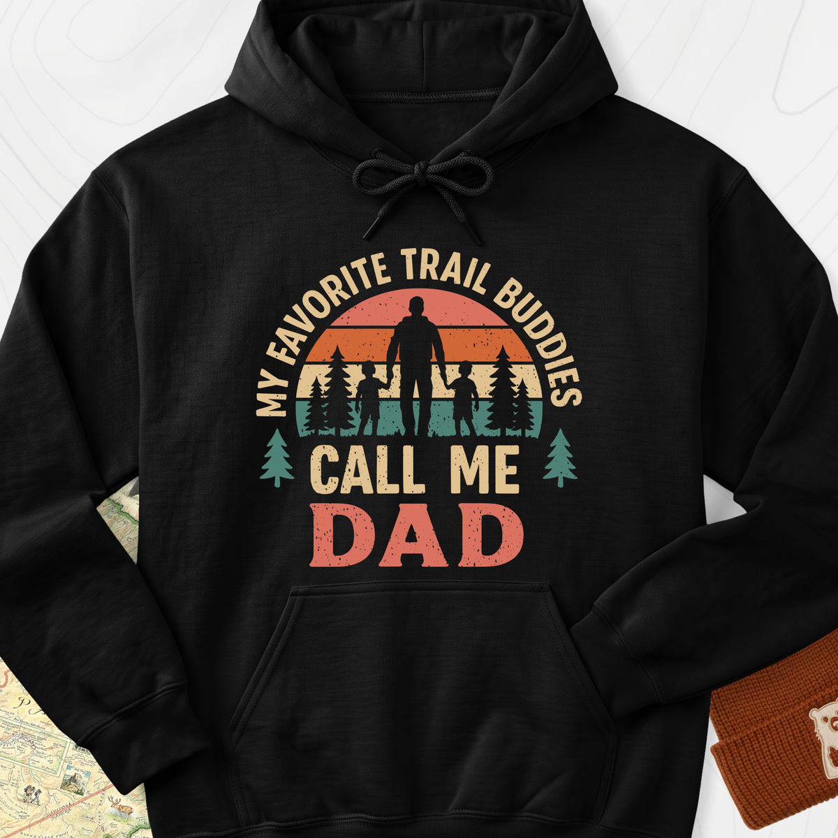 Trail Buddies Call Me Dad Hoodie - Black