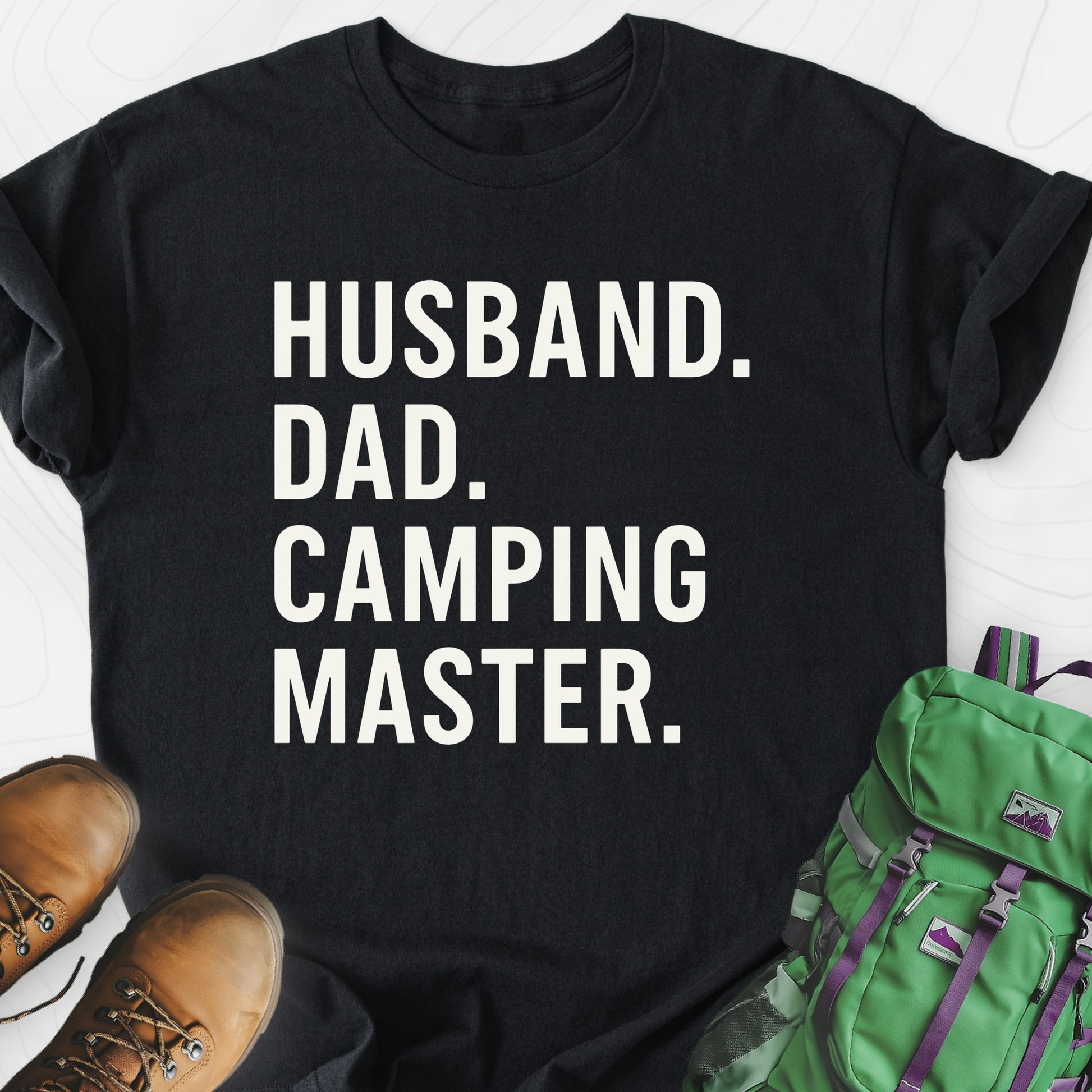 Camping Master Black front print lightweight T-shirt