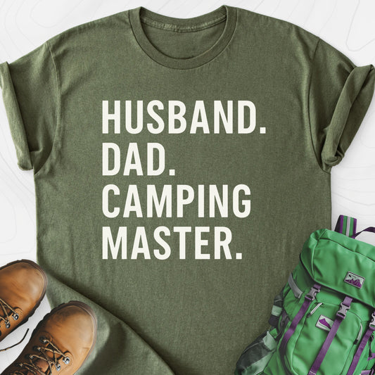 Camping Master Military Green front print lightweight T-shirt