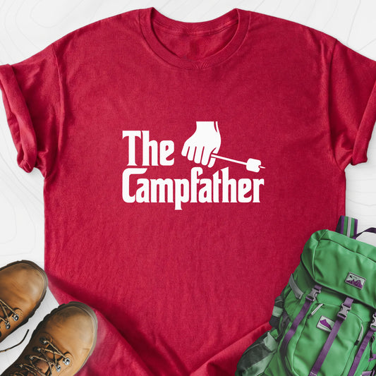 The Campfather Heather Red front print lightweight T-shirt