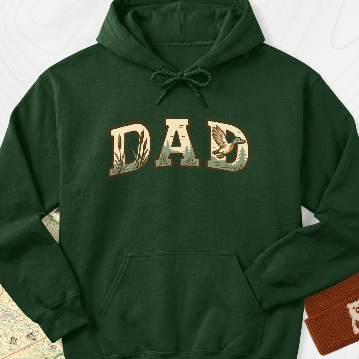 Wilderness Dad Hoodie - Forest Green