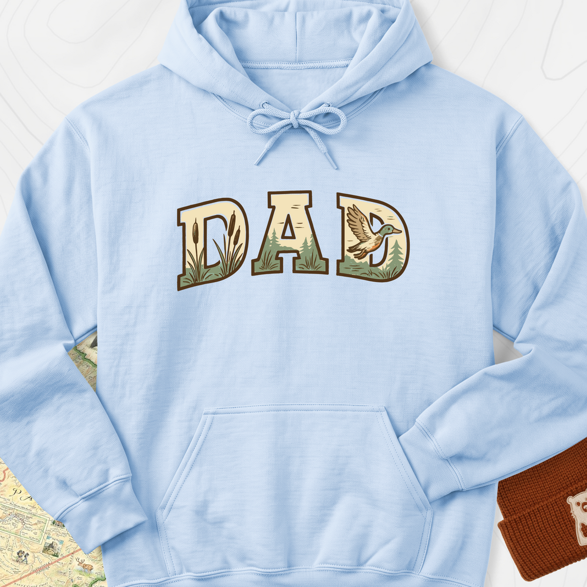Wilderness Dad Hoodie - Light Blue