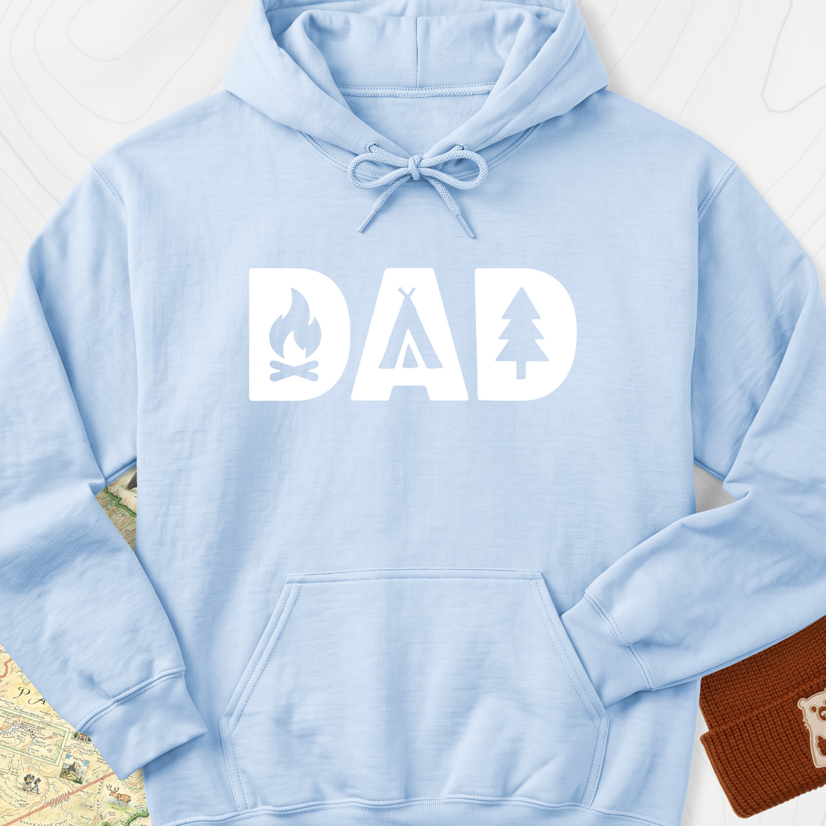 Symbols of Dad Hoodie - Light Blue