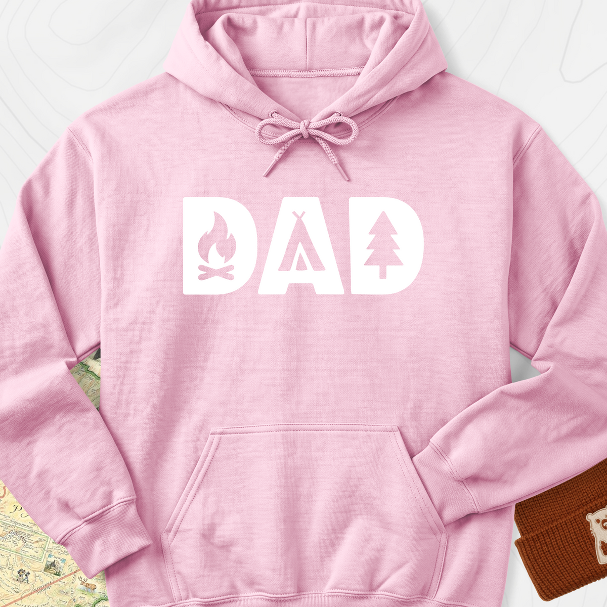 Symbols of Dad Hoodie - Light Pink