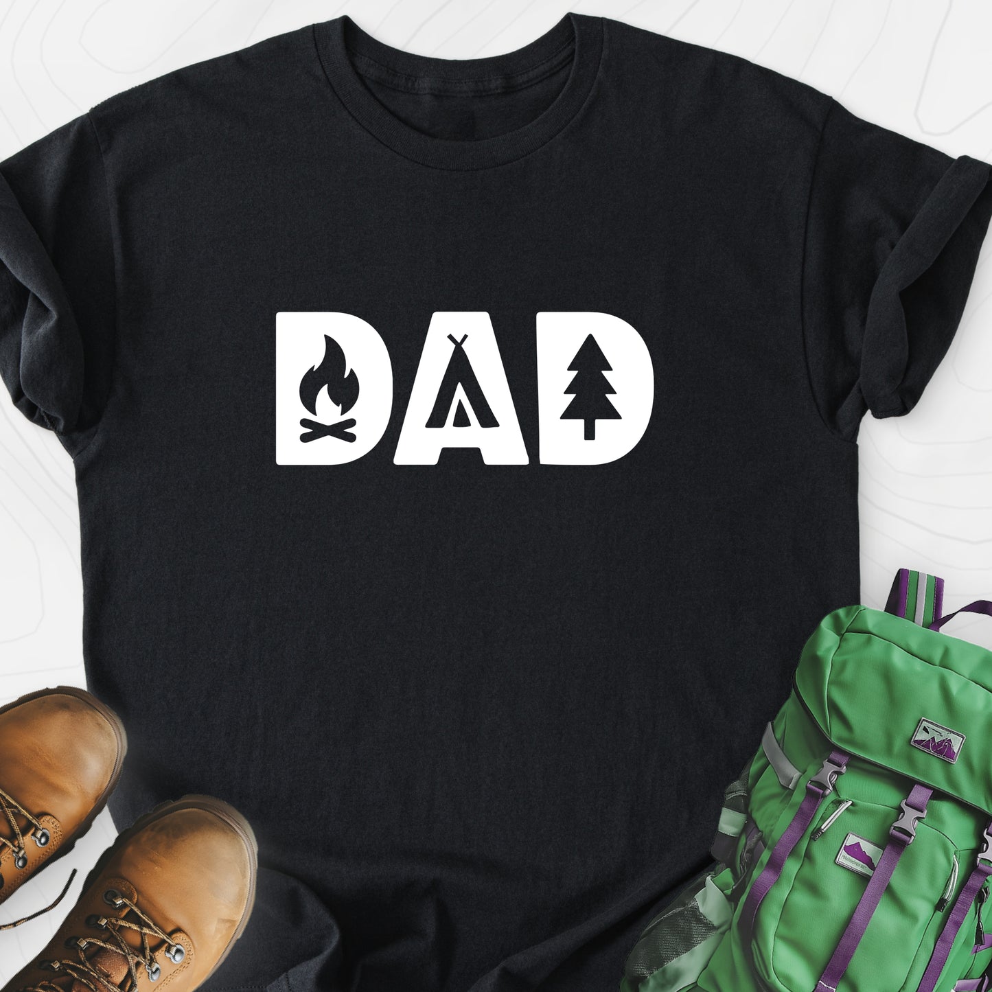 Symbols of Dad Black front print lightweight T-shirt