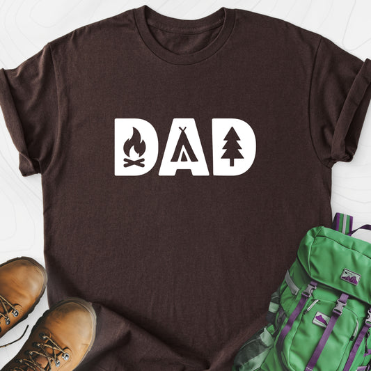 Symbols of Dad Dark Chocolate front print lightweight T-shirt