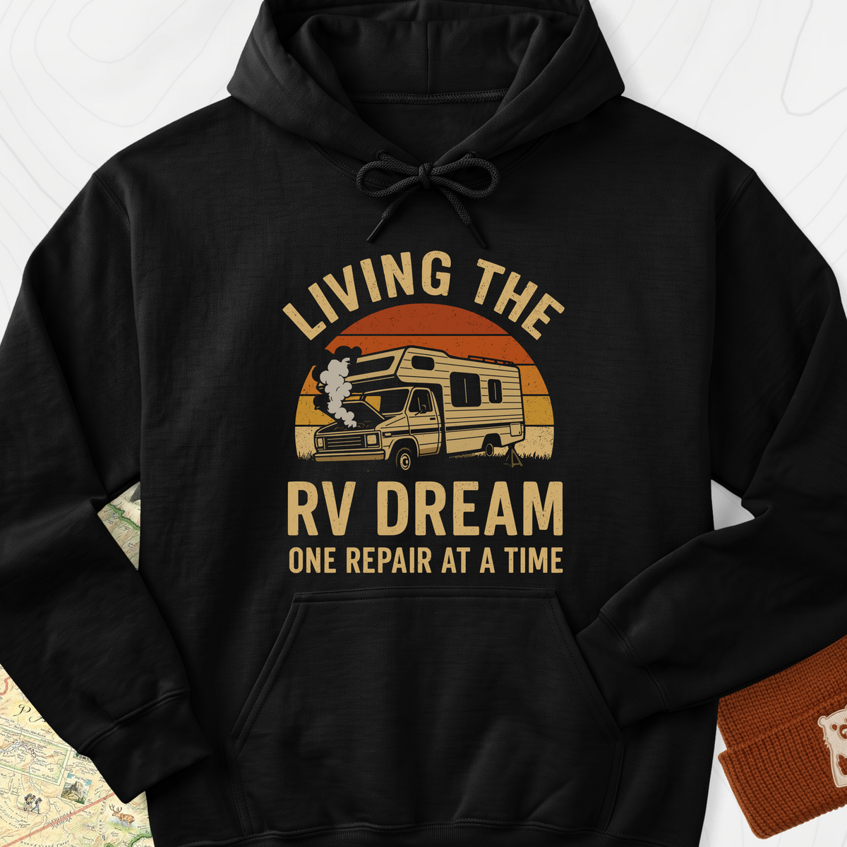 Living the RV Dream Hoodie - Black