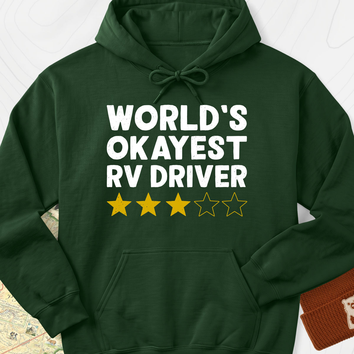 World’s Okayest RV Driver Hoodie - Forest Green
