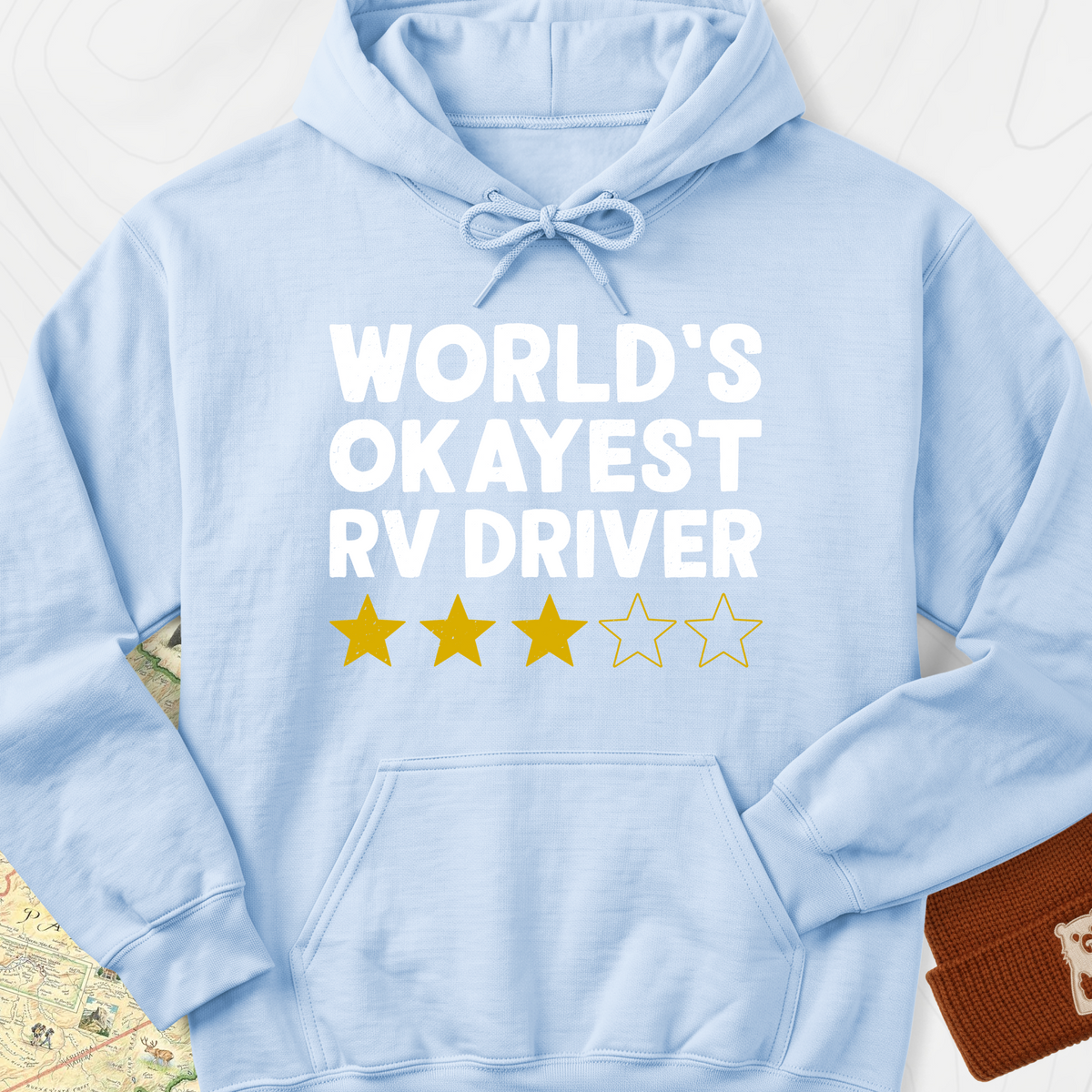 World’s Okayest RV Driver Hoodie - Light Blue