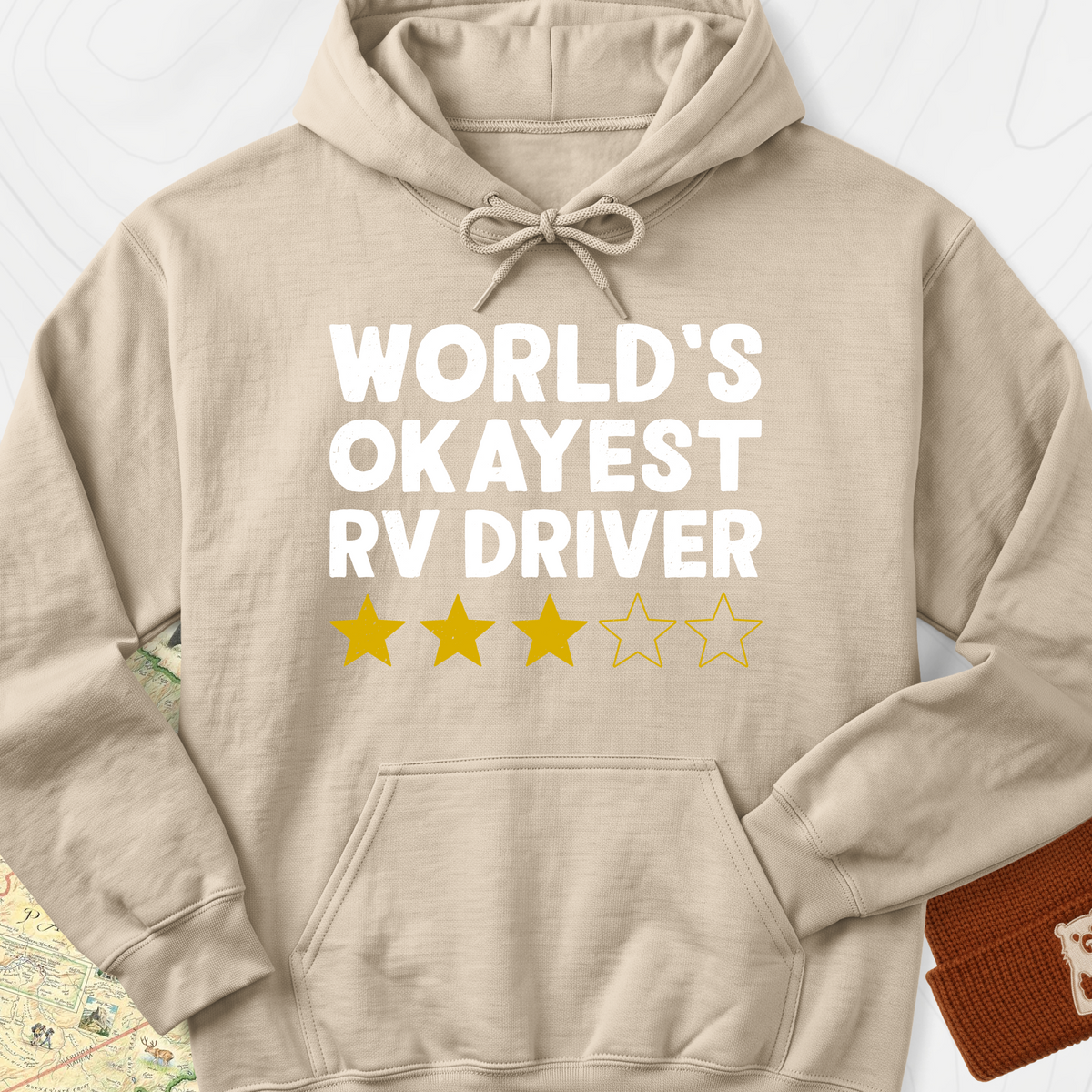 World’s Okayest RV Driver Hoodie - Sand