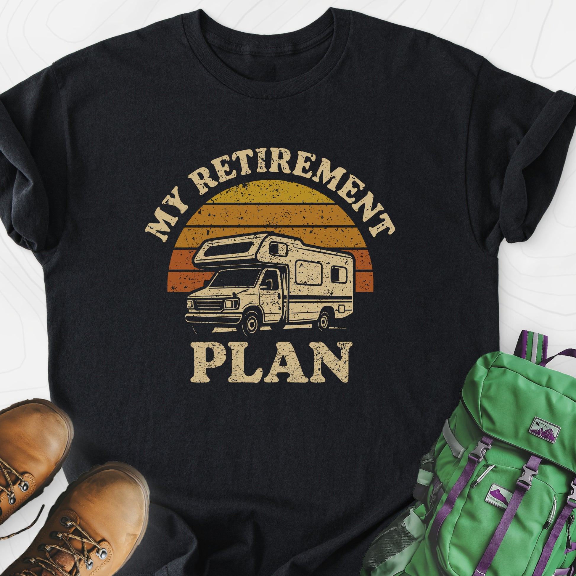 My Retirement Plan Black front print lightweight T-shirt