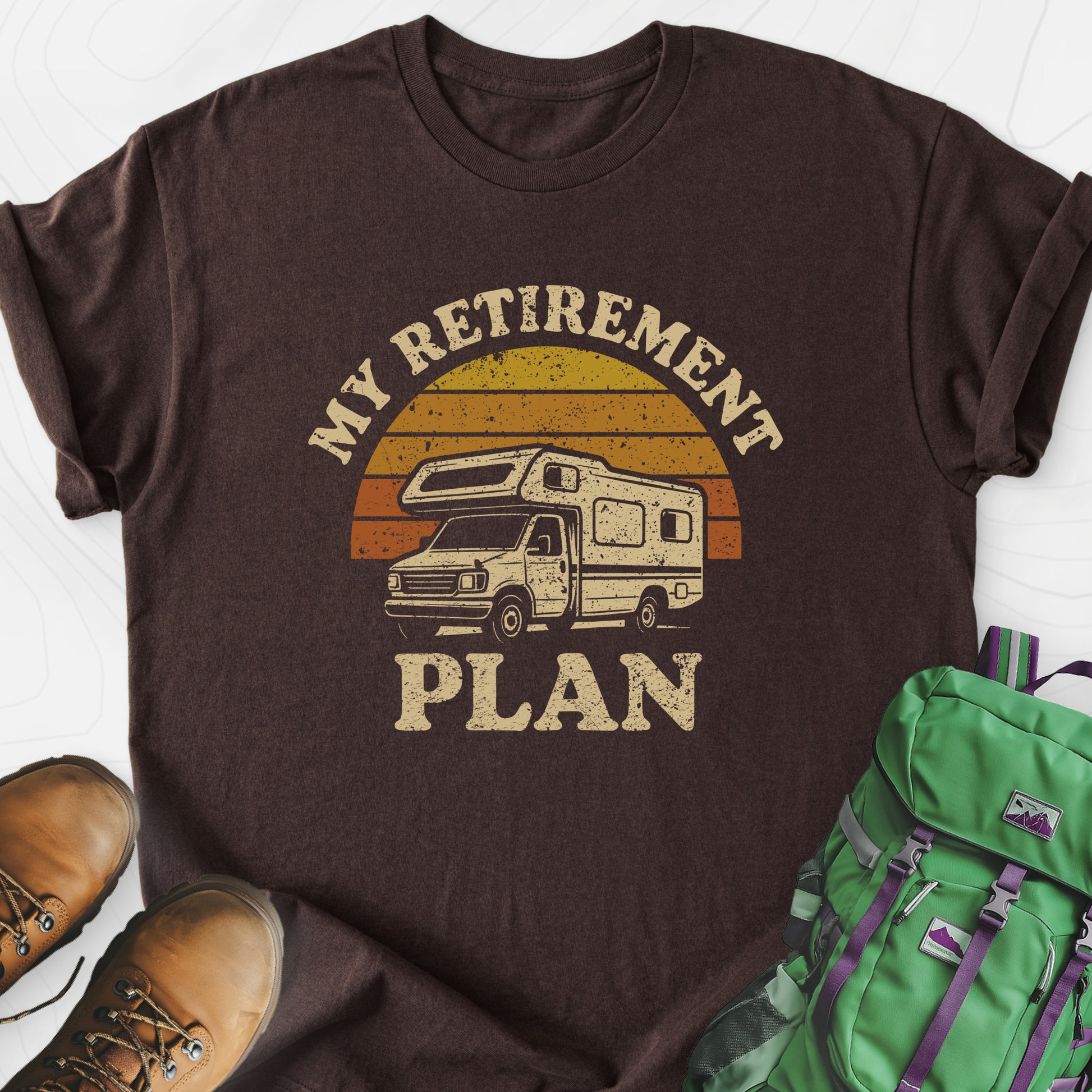 My Retirement Plan Dark Chocolate front print lightweight T-shirt