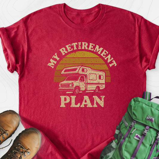 My Retirement Plan Heather Red front print lightweight T-shirt