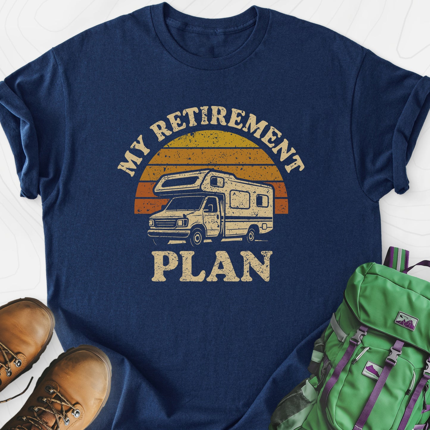My Retirement Plan Navy front print lightweight T-shirt