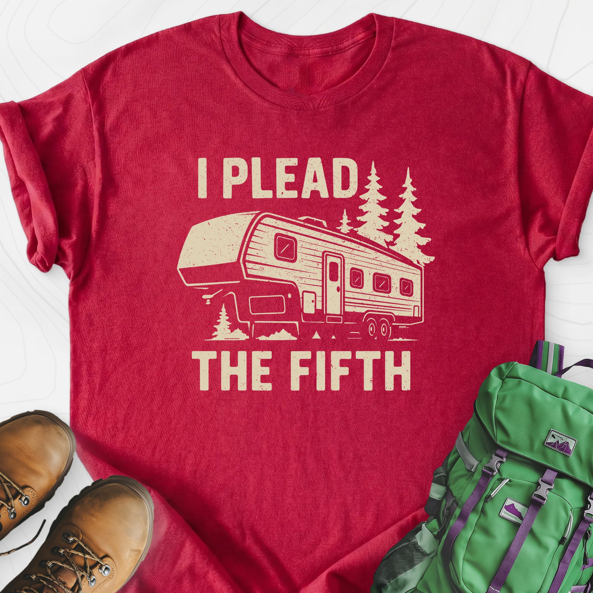 I Plead the Fifth Heather Red front print lightweight T-shirt