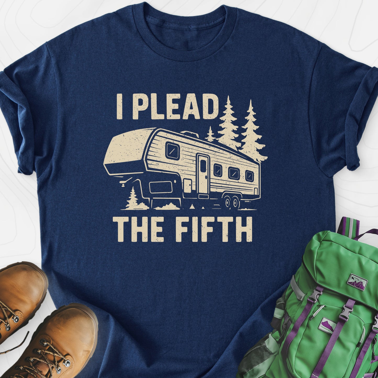 I Plead the Fifth Navy front print lightweight T-shirt