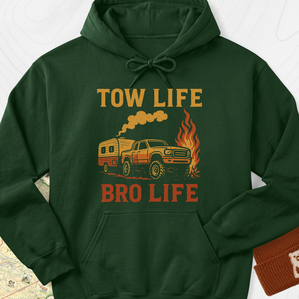 Tow Life, Bro Life Hoodie - Forest Green